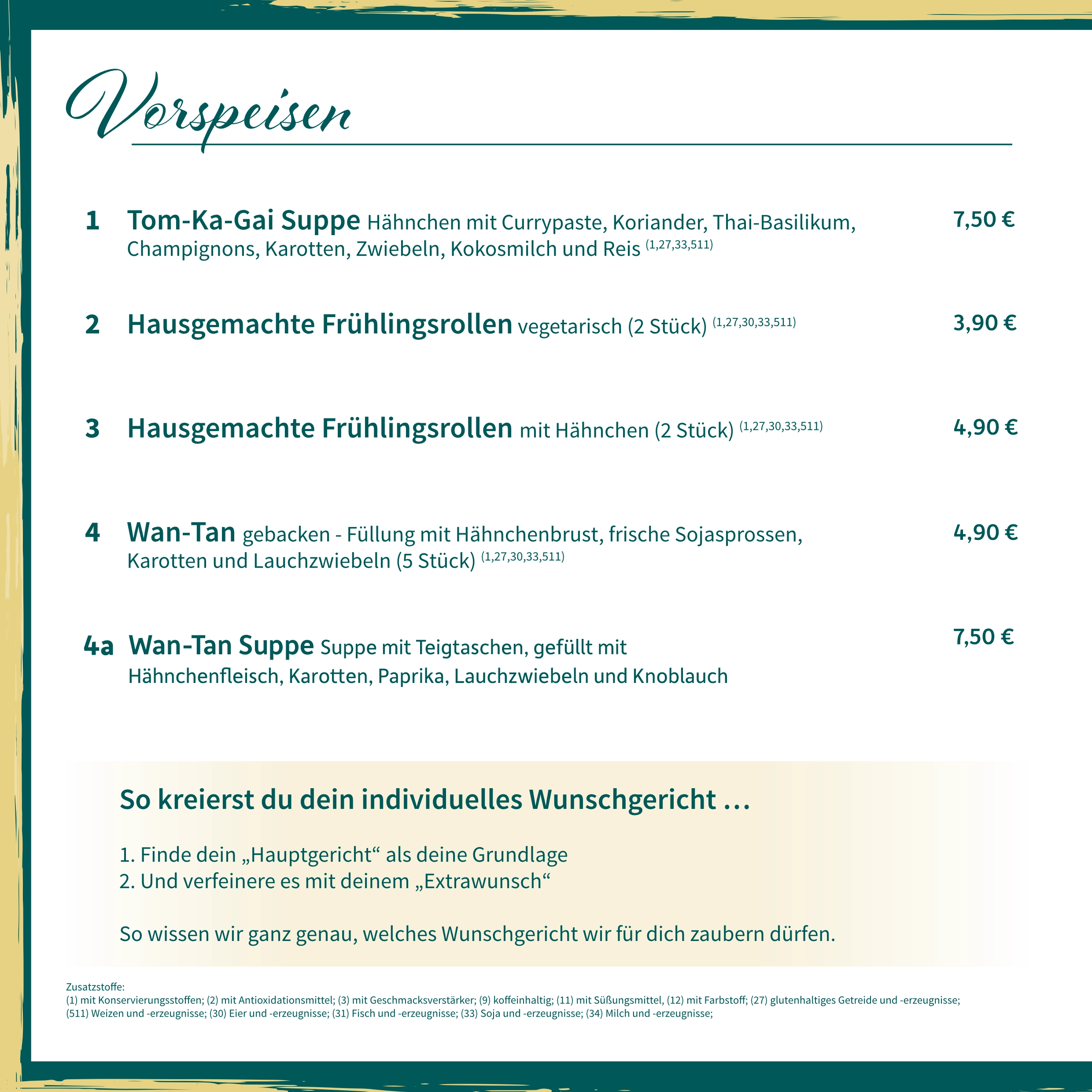 Der kleine Thai Speisekarte Seite 2