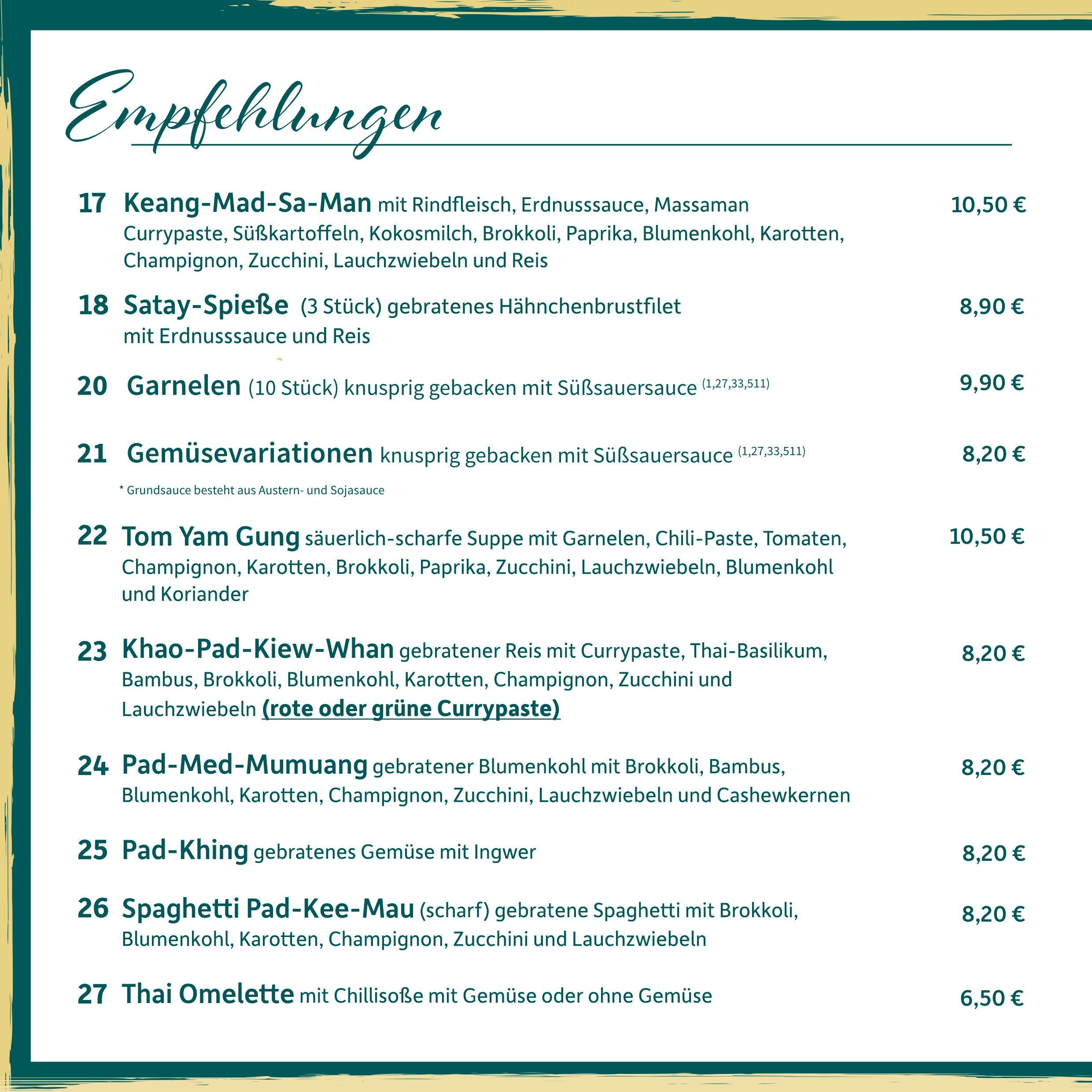 Der kleine Thai Speisekarte Seite 5